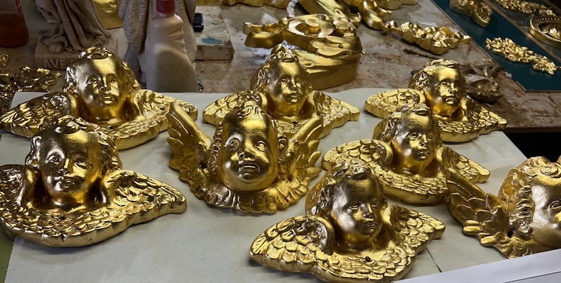 Varios Angelitos Carroza Paloma Restaurados