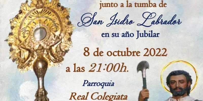 La Adoraci&oacute;n Nocturna Espa&ntilde;ola inaugura el curso en la colegiata en el marco del A&ntilde;o Santo de san Isidro Labrador